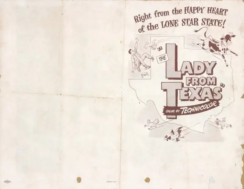 Joseph Pevney (Director), The Lady from Texas, 1951, Handbill