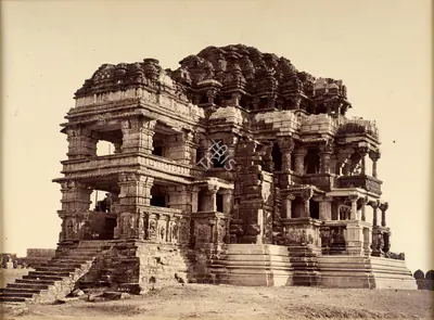 Lala Deen Dayal (Photographer), Sas Bahu Temple, Gwalior, 1885, Antiquarian Photograph