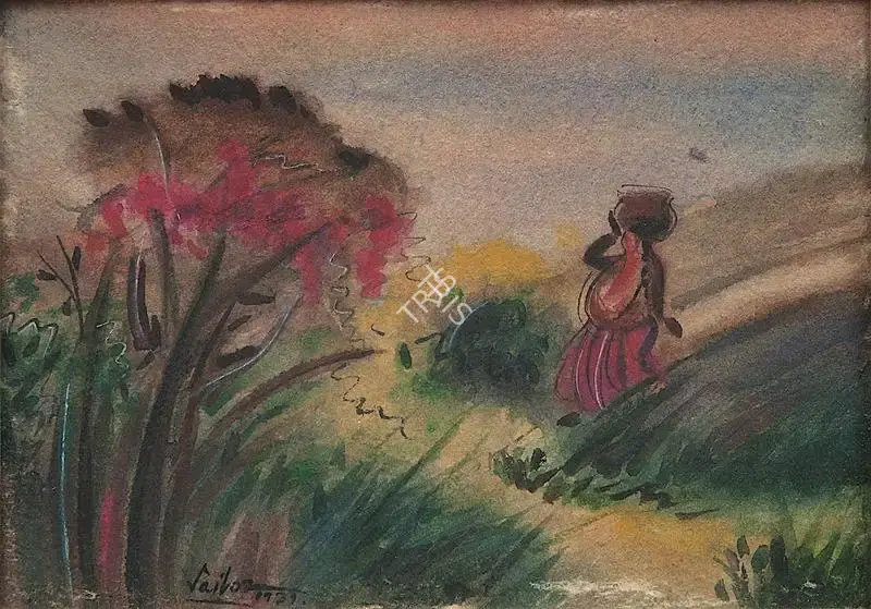 Sailoz Mookherjea (Artist), Landscape, 1939, Painting