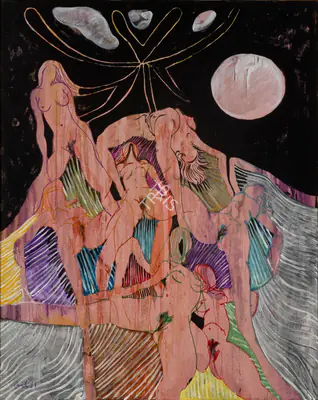 Avinash Chandra (Artist), Nymphs, 1969, Painting