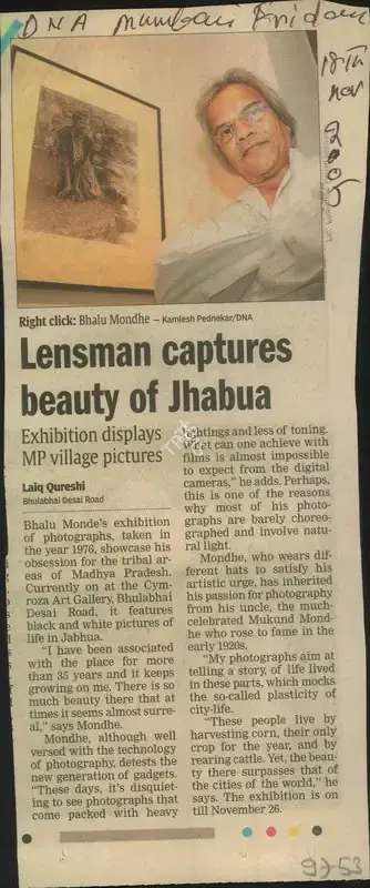 Laiq Qureshi (Reporter), Lensman Captures Beauty of Jhabua, 2005, Newspaper Clipping