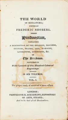 Frederic Shoberl (Editor), Hindoostan, 1822, Edited Antiquarian Book