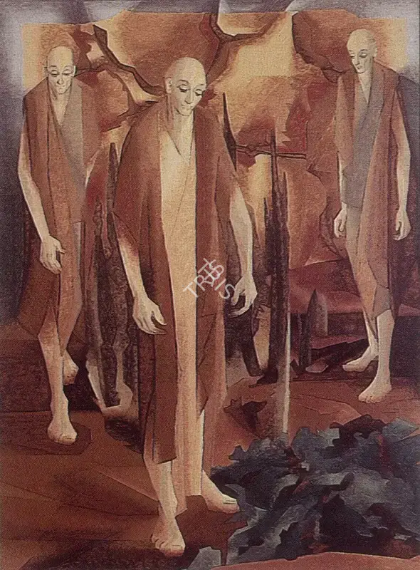 Sabavala, Jehangir (Artist). The Sorrowing Men. Oil on Canvas, 1974 | Pilgrim, Exile, Sorcerer | Painting | FineArts | 00182420