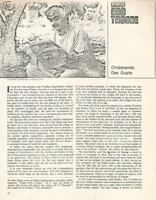 Chidananda Das Gupta (Essayist), Ray and Tagore, 1967, Essay