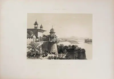 J.D. Hardinge (Lithographer), View from the Palace and fort at Agra, 1847, Lithograph