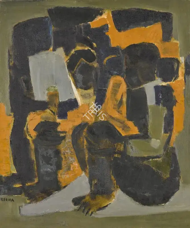 Rekha Rao (Artist), Mother and Child, 1971, Painting