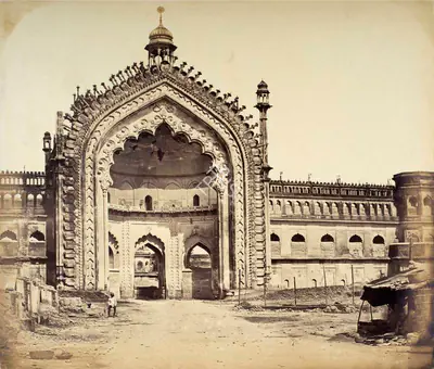 Felice Beato (Photographer), The Roomi Durwaza, or Gateway of Constantinopole, Lucknow, 1858, Antiquarian Photograph