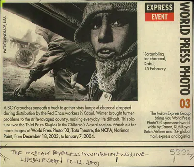 World Press Photo, 2003, Newspaper Clipping