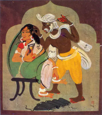 Bose, Nandalal (Artist). Ear Cleaner. Pigment on Paper, 1938 | Painting | FineArts | 00662828