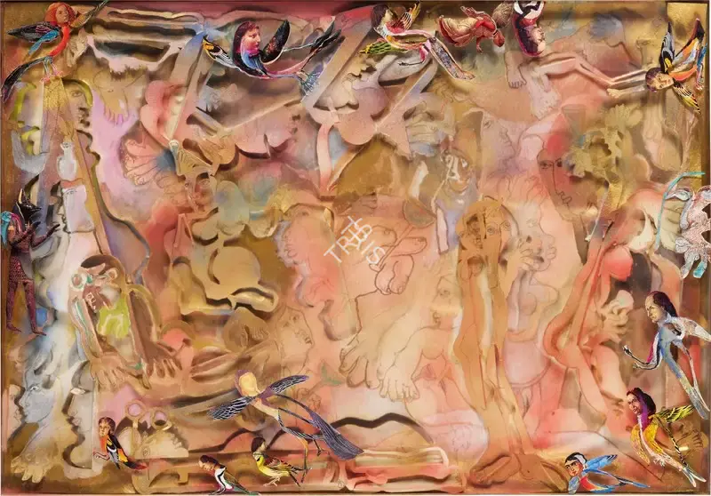 Mohan Samant (Artist), Gathering of Angels, 1978, Painting