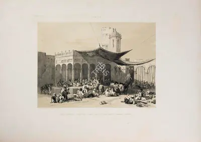 J.D. Hardinge (Lithographer), Sikh Soldiers receiving their pay at the Royal Durbar, Lahore, 1847, Lithograph