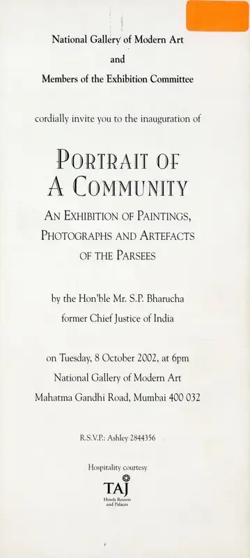 National Gallery of Modern Art (Organiser), Portrait of a Community, 2002, Group Exhibition Invitation