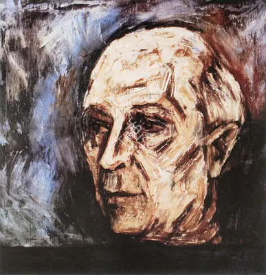Husain, M. F. (Artist). Nehru. Oil on canvas, 1963 | Maqbool Fida Husain, 2008 | Painting | FineArts | 00495212