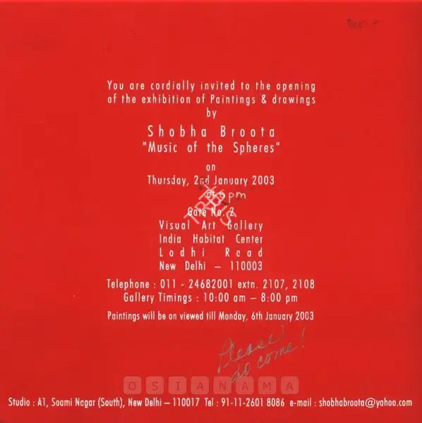 Shobha Broota (Artist), Music of the Spheres, 2003, Solo Exhibition Catalogue