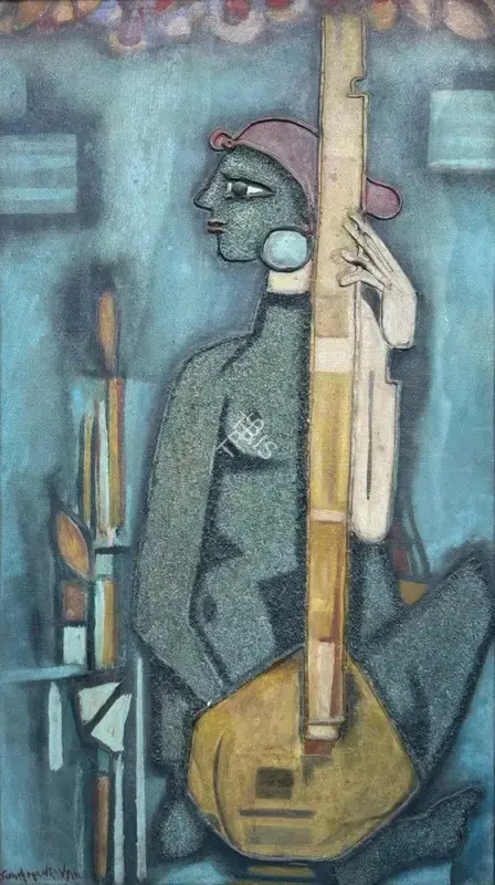 Sunil Madhav Sen (Artist), Musician, 1951, Painting