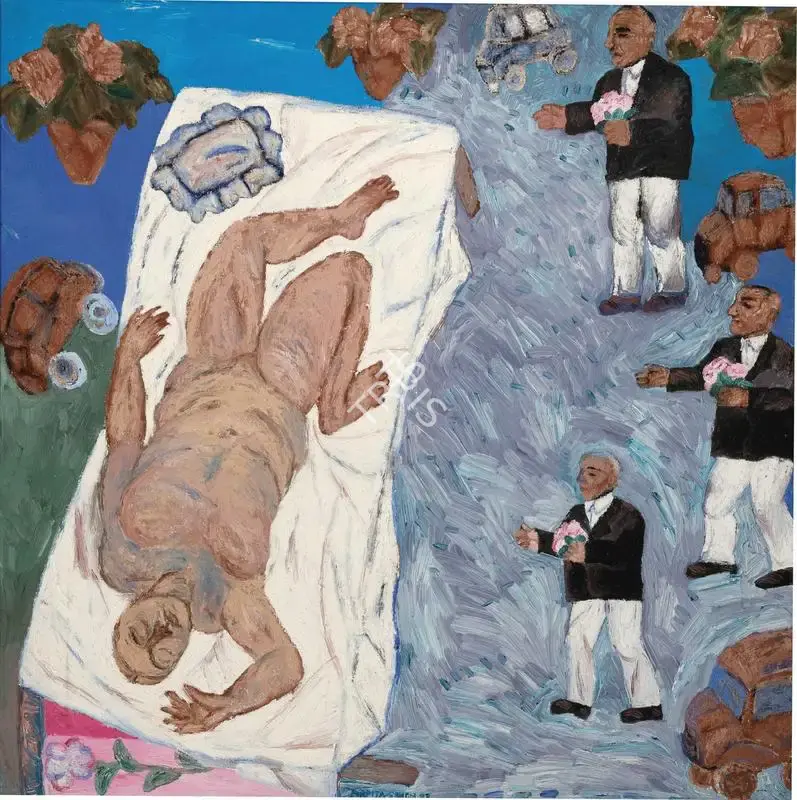 Arpita Singh (Artist), Man Carrying Flowers, 1993, Painting