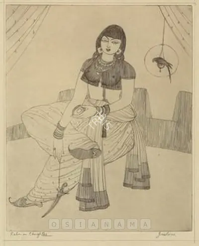 M.A.R. Chughtai (Artist), Jealous, Graphic Art