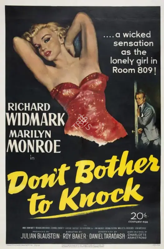 Roy Ward Baker (Director), Don't Bother to Knock, 1952, Poster