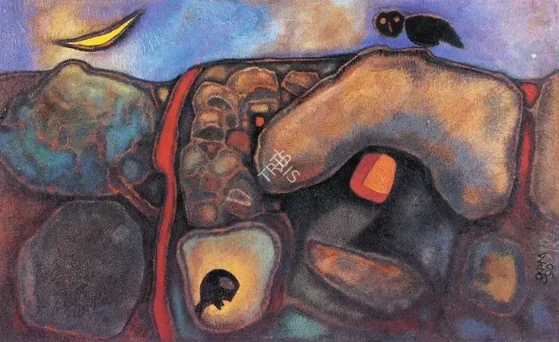 Prokash Karmakar (Artist), The Night, 1990, Painting