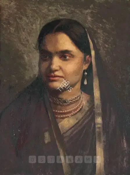 Gangooly, J.P. (Artist). Portrait Of A Woman, c.1948 | Painting, Os.Del/15.10.04, 2004 · Osian's