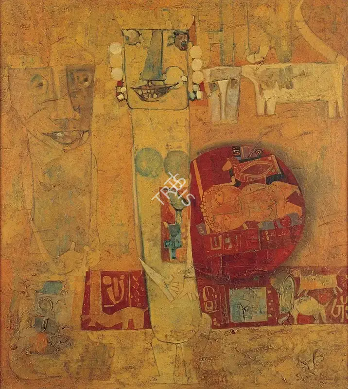 J. Sultan Ali (Artist), Tribal Myth, 1967, Painting