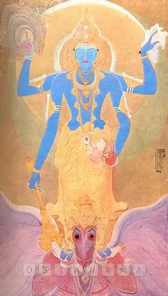 Bengal School (Artist), Vishnu Standing On Garuda, 1940, Painting
