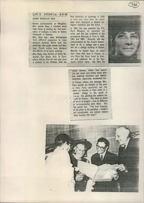 Janine Mongillat Raza (Reporter), Untitled, 1968, Newspaper Clipping
