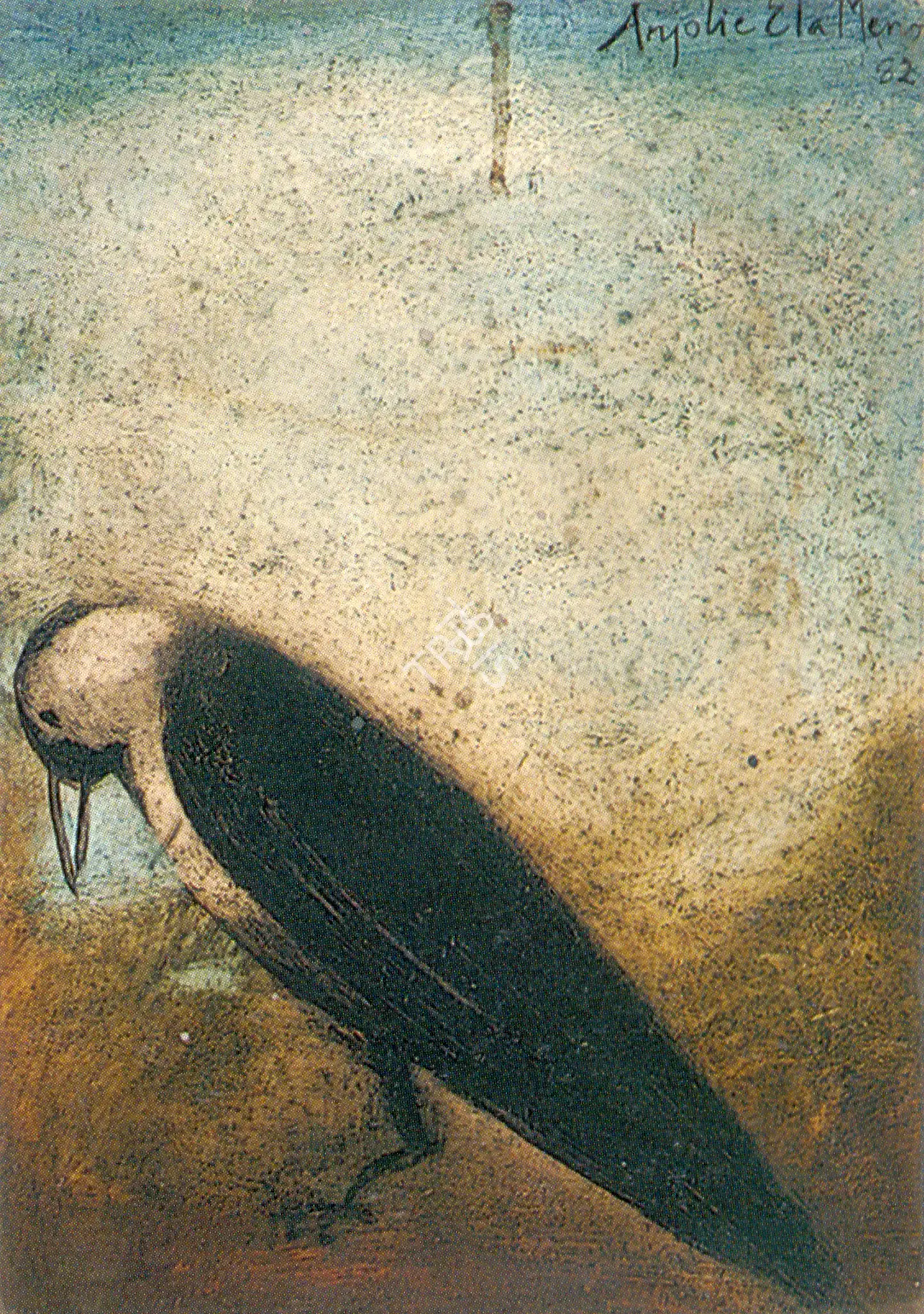 Anjolie Ela Menon (Artist), The Crow, 1982, Painting