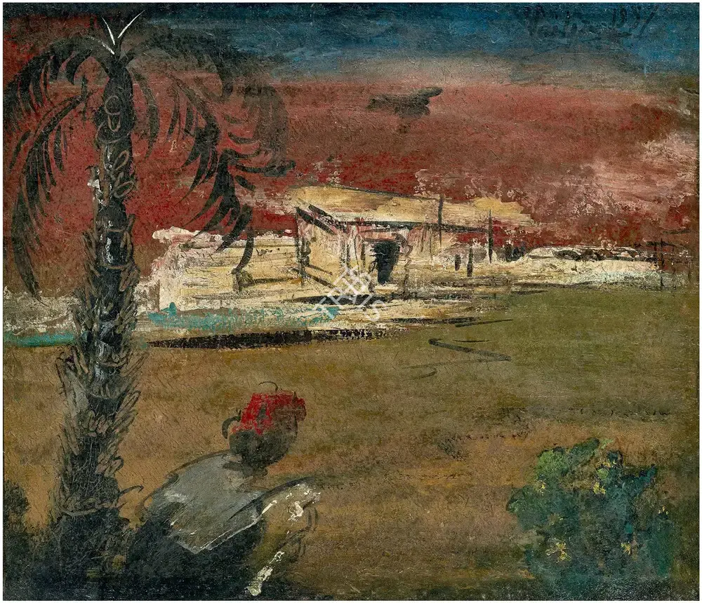 Mookherjea, Sailoz (Artist). Untitled, 1957 | Painting, AG.Onl/28.06.20, 2020 · Asta Guru