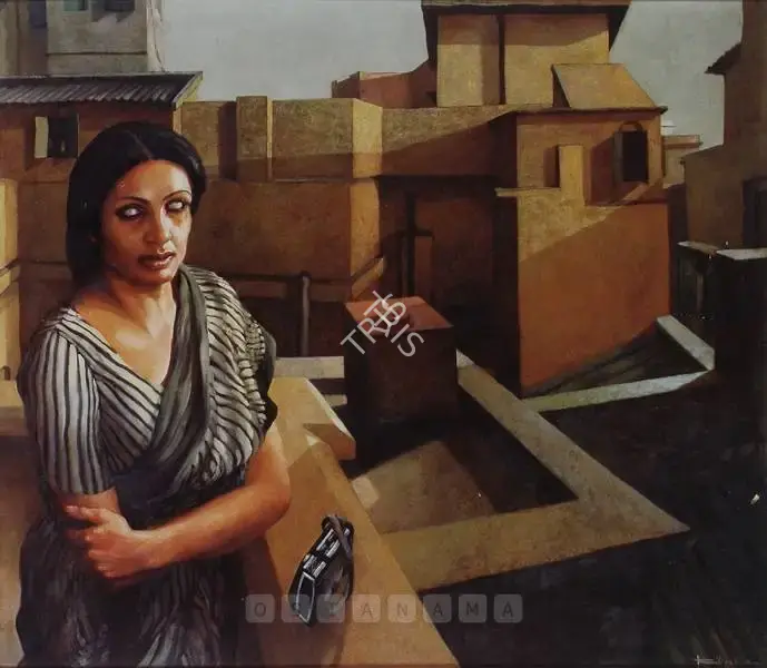 Bikash Bhattacharjee (Artist), And The Twilight, 1978, Painting