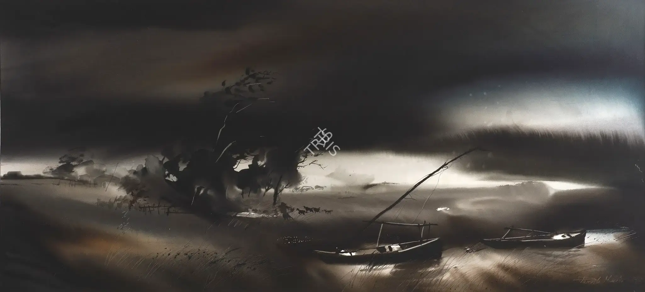 Paresh Maity (Artist), Storm Over Sky Series, 1997, Painting