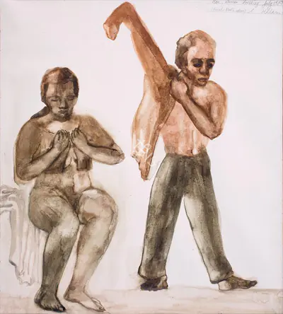 Nalini Malani (Artist), Man, Woman Dressing , 1987, Painting