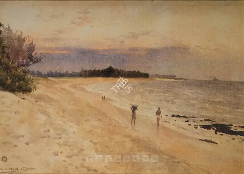 S.L. Haldankar (Artist), Seashore, 1922, Painting
