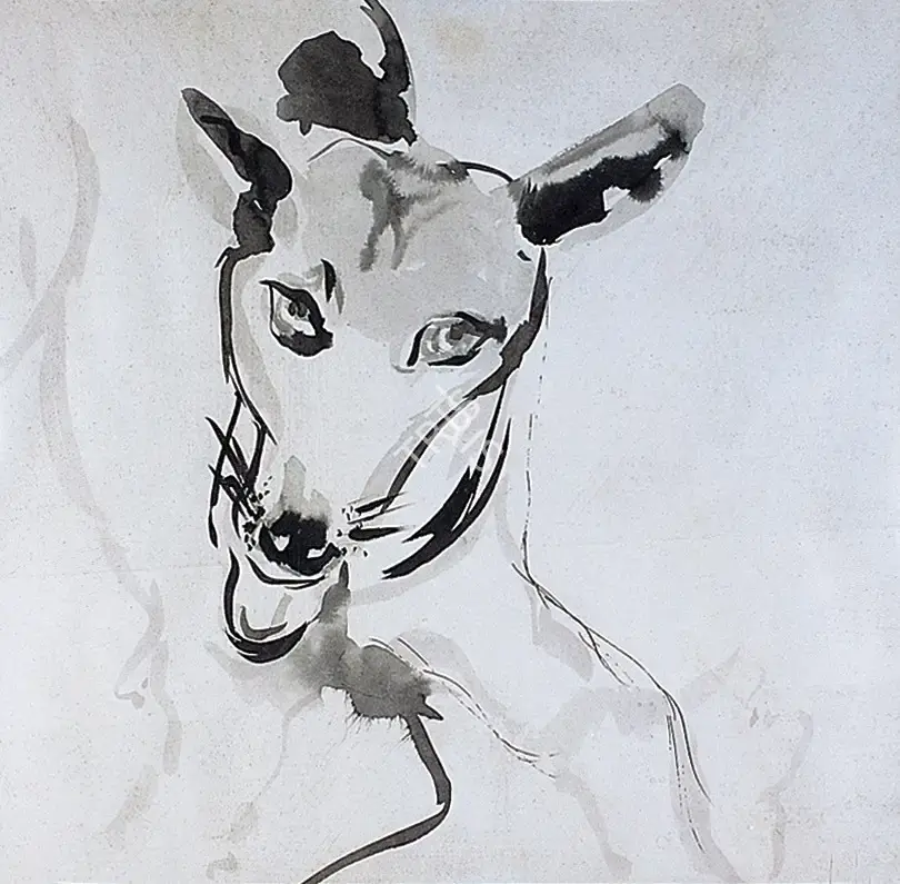 Meera Mukherjee (Artist), Dog, 1981, Painting