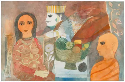 Badri Narayan (Artist), Composition, 2004, Painting