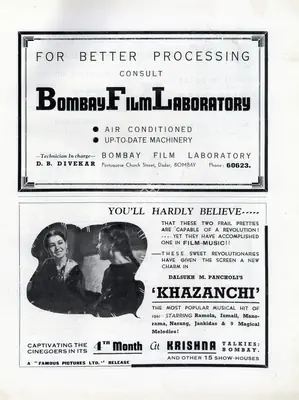 Moti B. Gidwani (Director), Khazanchi, 1941, Advertisement