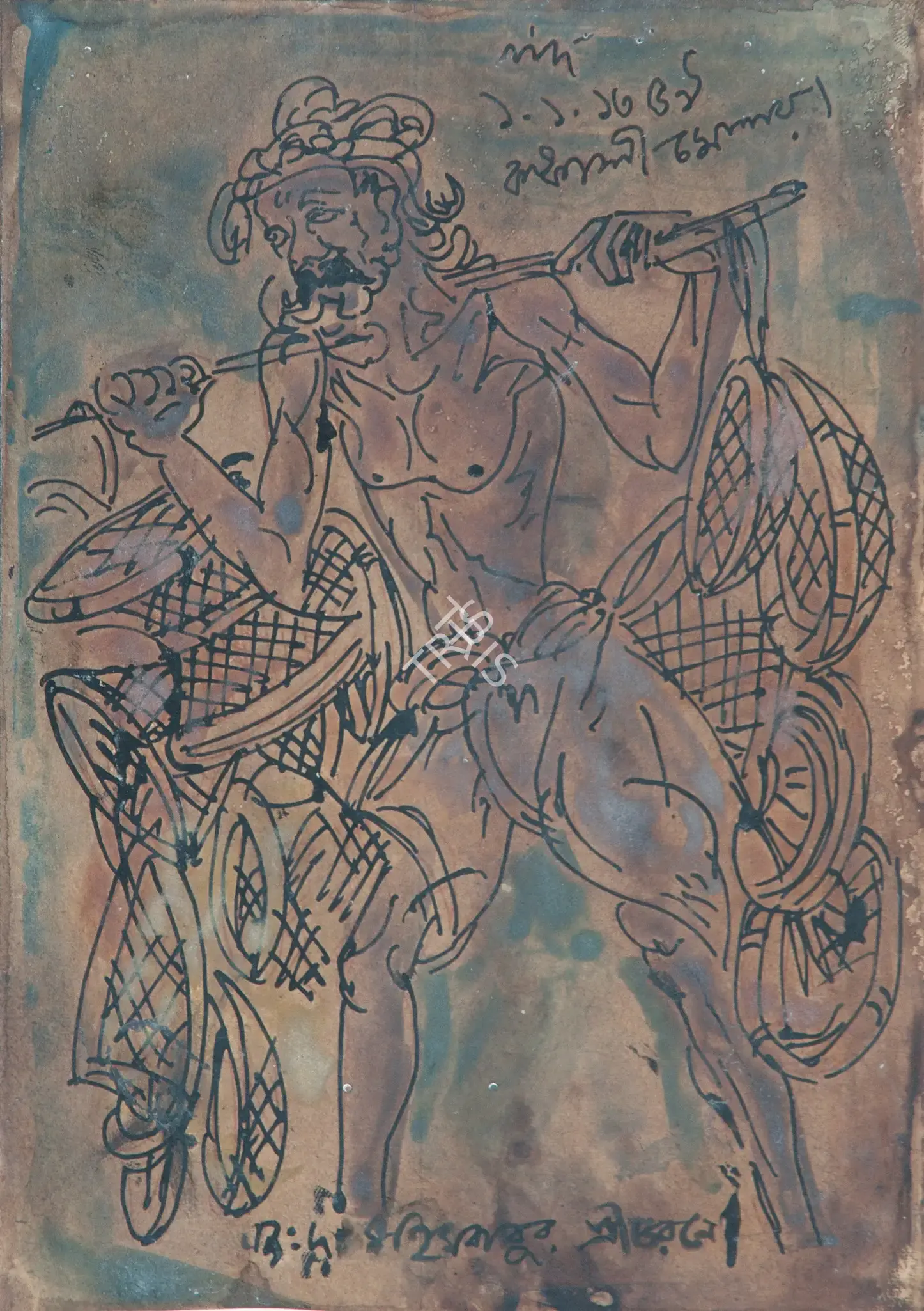 Nandalal Bose (Artist), At The Bapali Mela, 1952, Painting