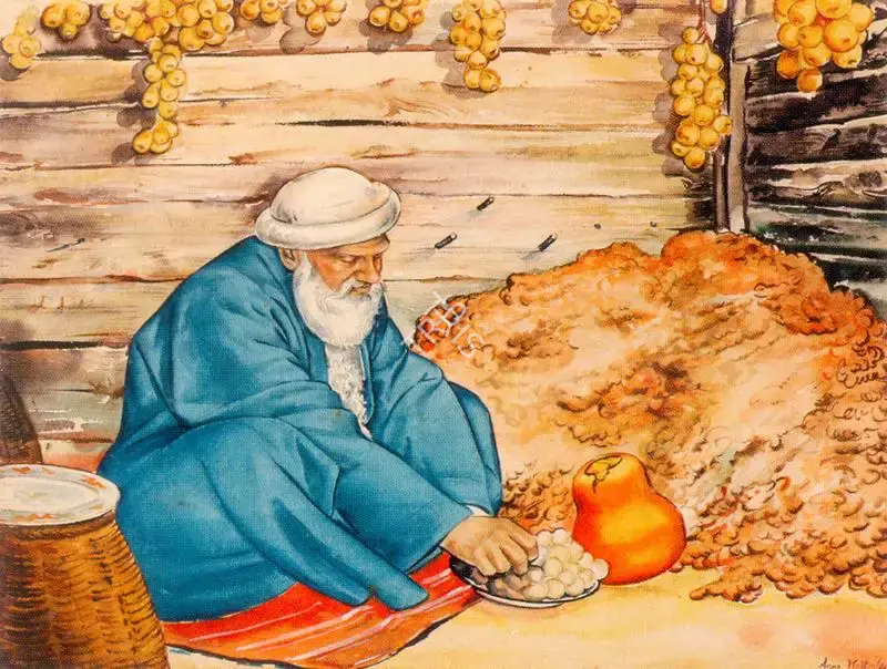 Anna Molka Ahmed (Artist), Swati Fruit Merchant, 1945, Painting