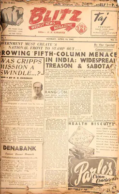 R.K. Karanjia (Editor), Blitz, 1942, Magazine