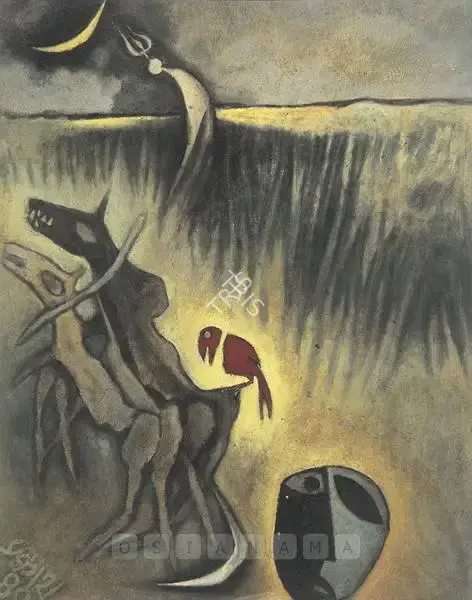 Prokash Karmakar (Artist), Green Revolution, 1980, Painting