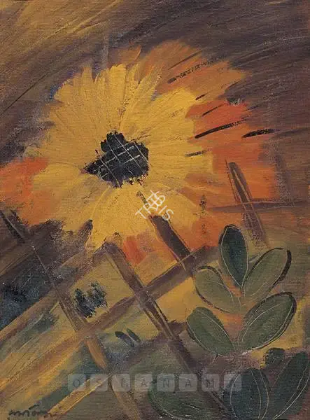 Baij, Ramkinkar (Artist). Sunflower, mid 1950s | Painting, Os.Mum/27.11.03, 2003 · Osian's