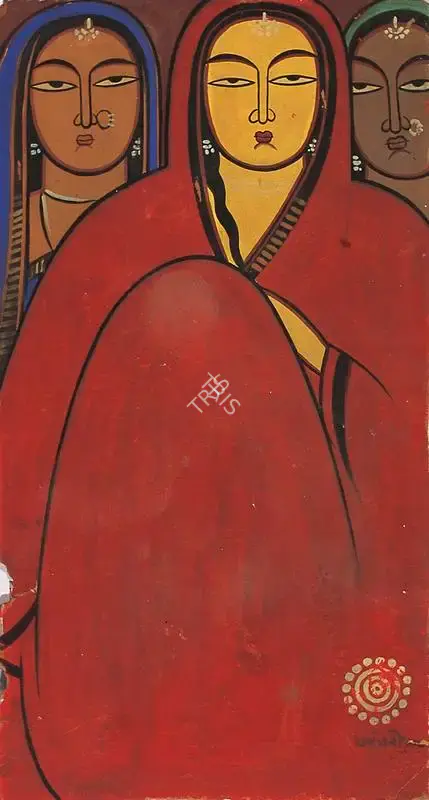 Jamini Roy (Artist), Radha & Nayikas, 1949, Painting