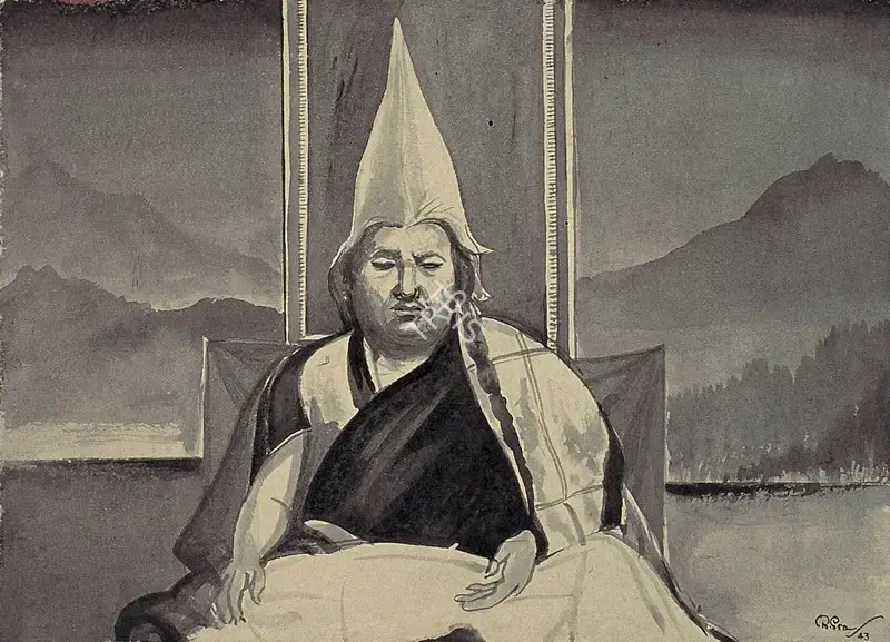 Bireshwar Sen (Artist), Tibetan Lama, 1943, Painting