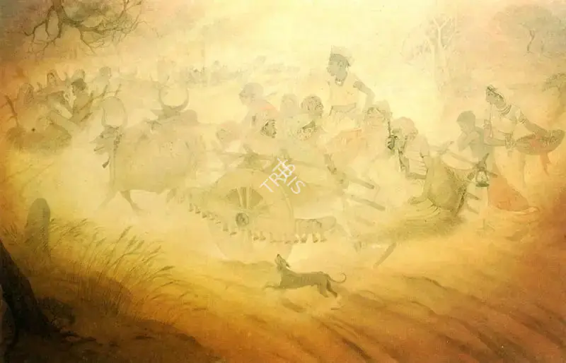 Badri Nath Arya (Artist), Mele Se Wapsi (Return from the Fair), 1979, Painting