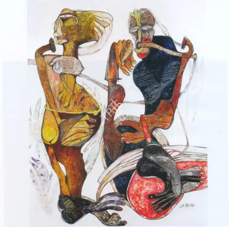 Jaya Ganguly (Artist), Two to Tango, 1998, Painting