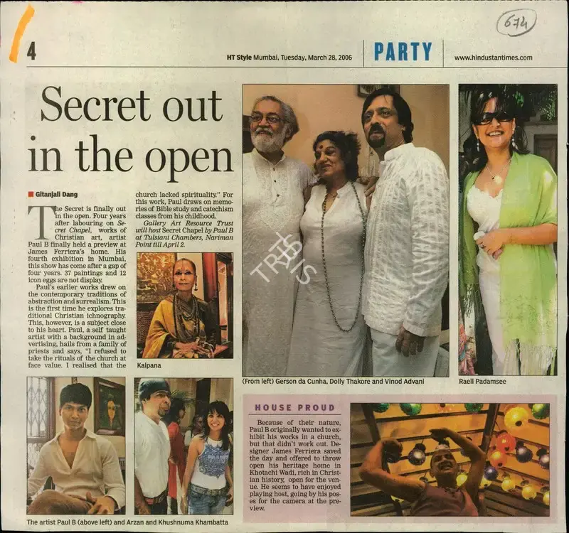 Gitanjali Dang (Reporter), Secret Out in the Open, 2006, Newspaper Clipping