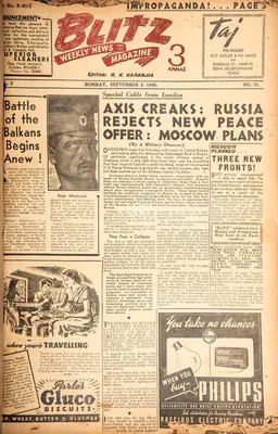 R.K. Karanjia (Editor), Blitz, 1942, Magazine