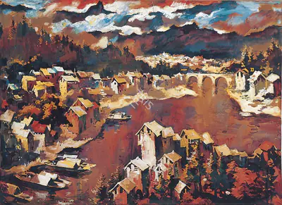 S.H. Raza (Artist), Kashmir, 1947, Painting