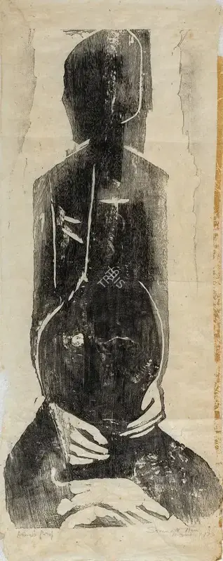 Somnath Hore (Artist), Pregnant Woman, 1973, Sculpture