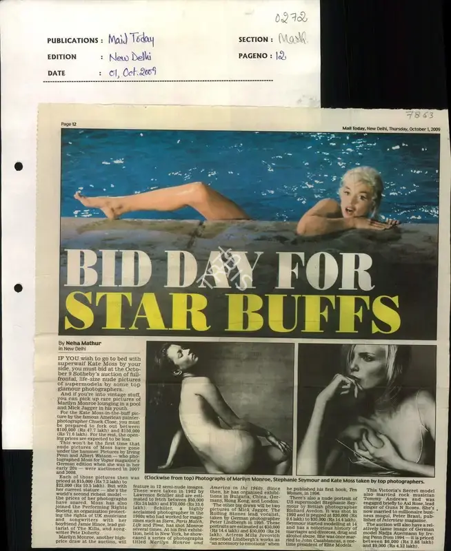 Neha Mathur (Reporter), Bid Day for Star Buffs, 2009, Newspaper Clipping